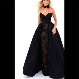 Tarik Ediz 50216 black gown